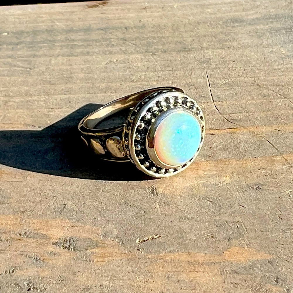 Silver Australian Opal Ring